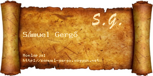 Sámuel Gergő névjegykártya